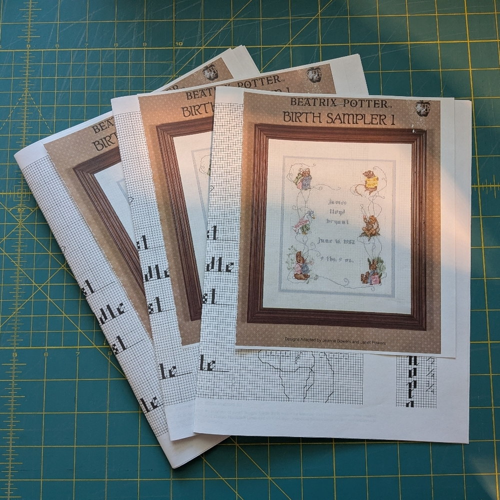 Beatrix Potter Peter Rabbit Birth Sampler 1 Cross Stitch Pattern